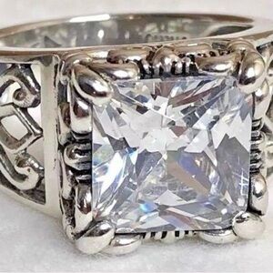 Silpada Silver Ring with Clear Gemstone